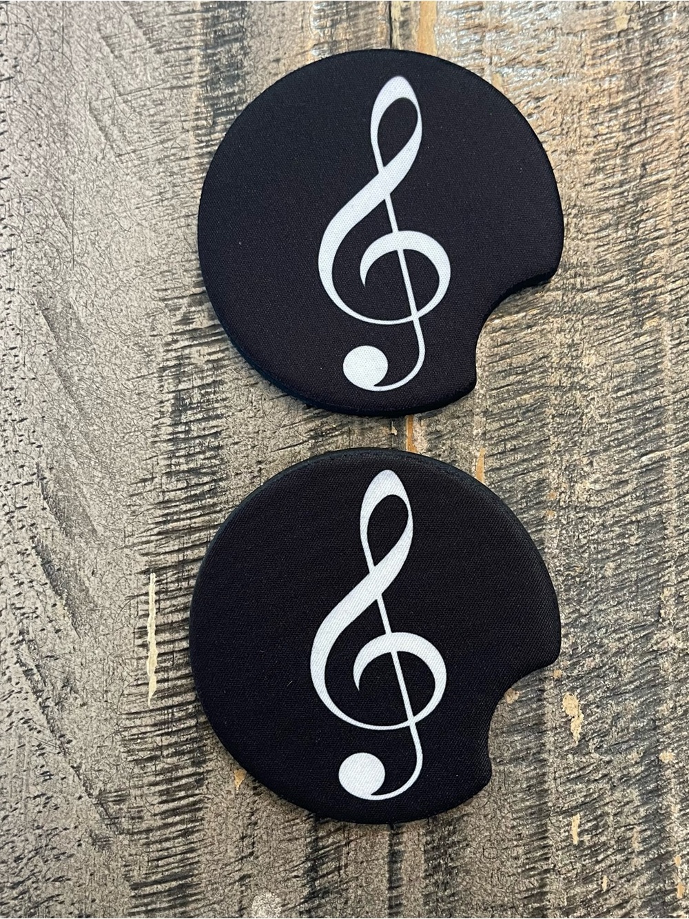 Treble Clef Car Coasters-Set of 2